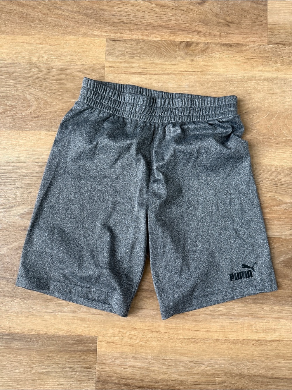 Puma boys Heather Gray Athletic Shorts with Logo